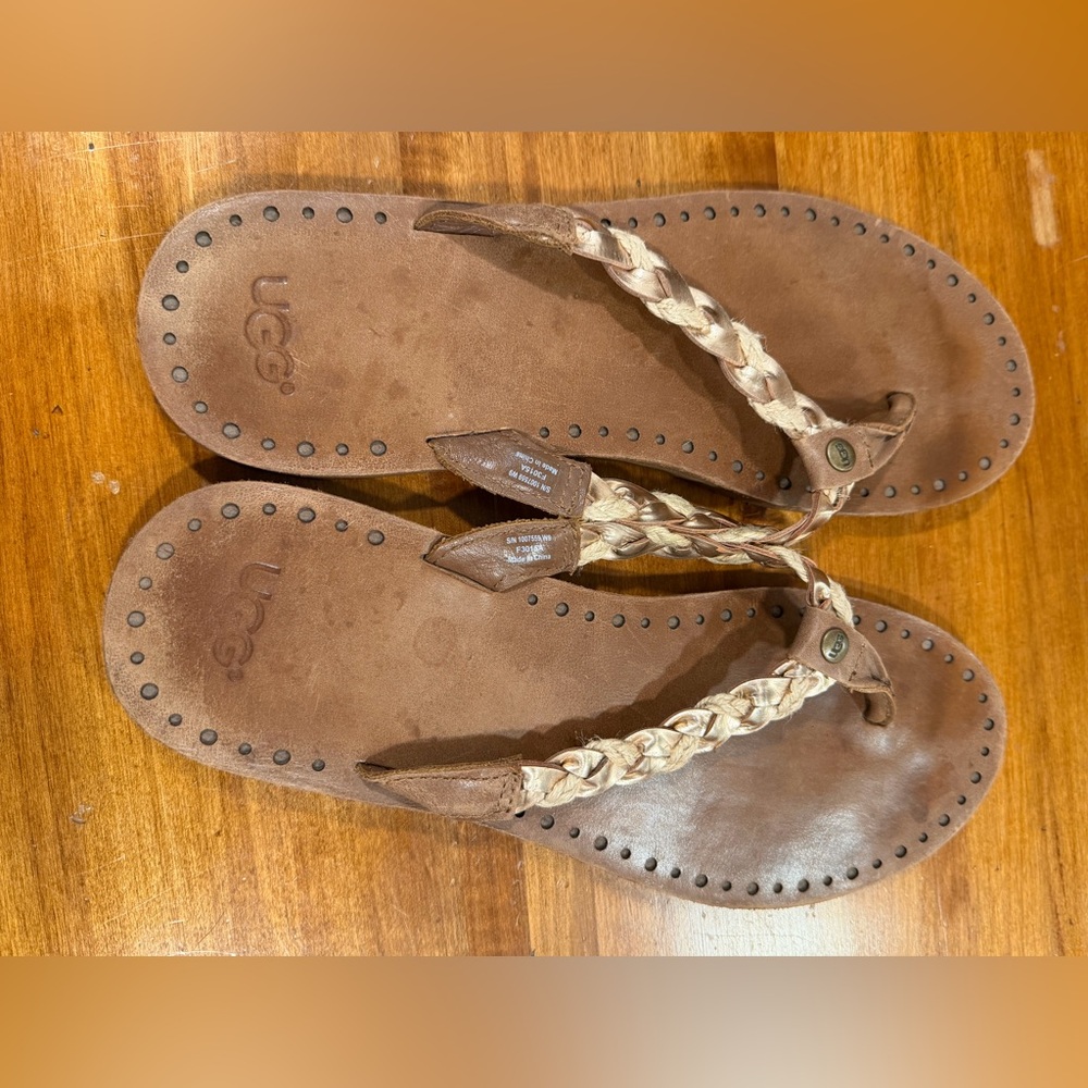 UGG Women's Tan Braided Sandals